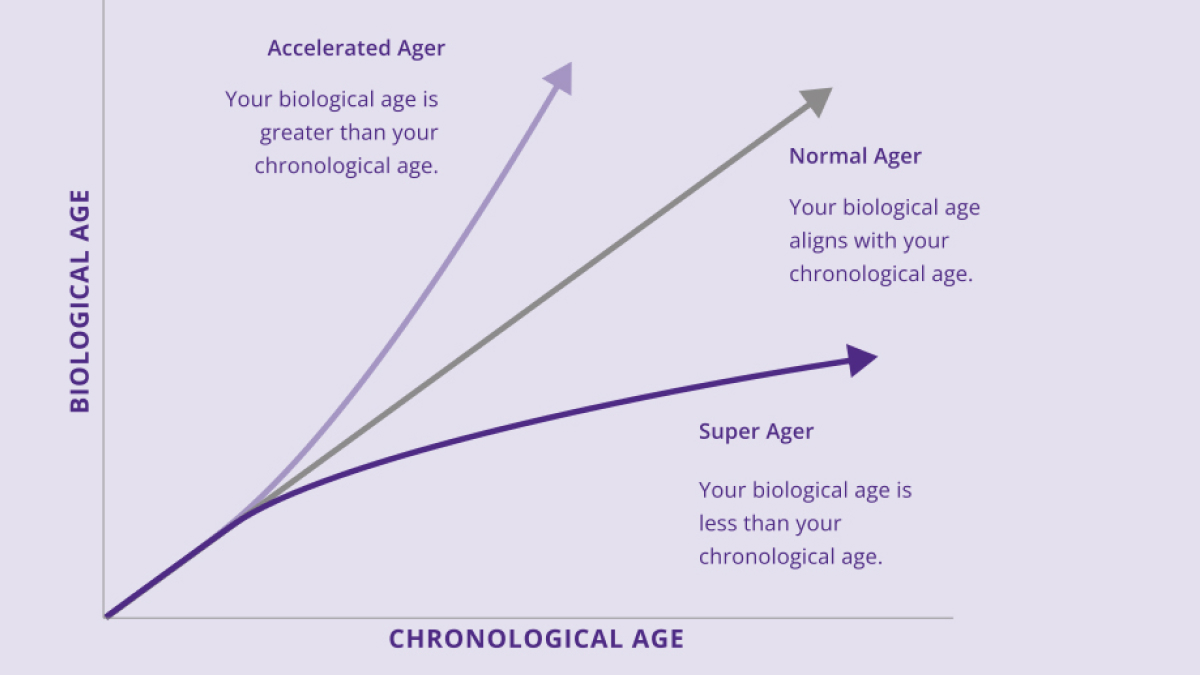 graph comparing biological age to chronological age